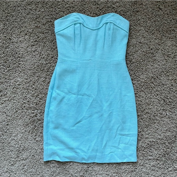 Lilly Pulitzer Bibi Tweed Strapless Mini Dress in Skye Blue Sz 2 Southern - Picture 15 of 15